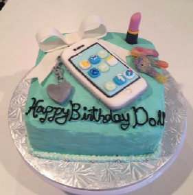 Tiffany Inspired cake with Fondant Toppers Tiffany Inspired cake with Fondant Toppers